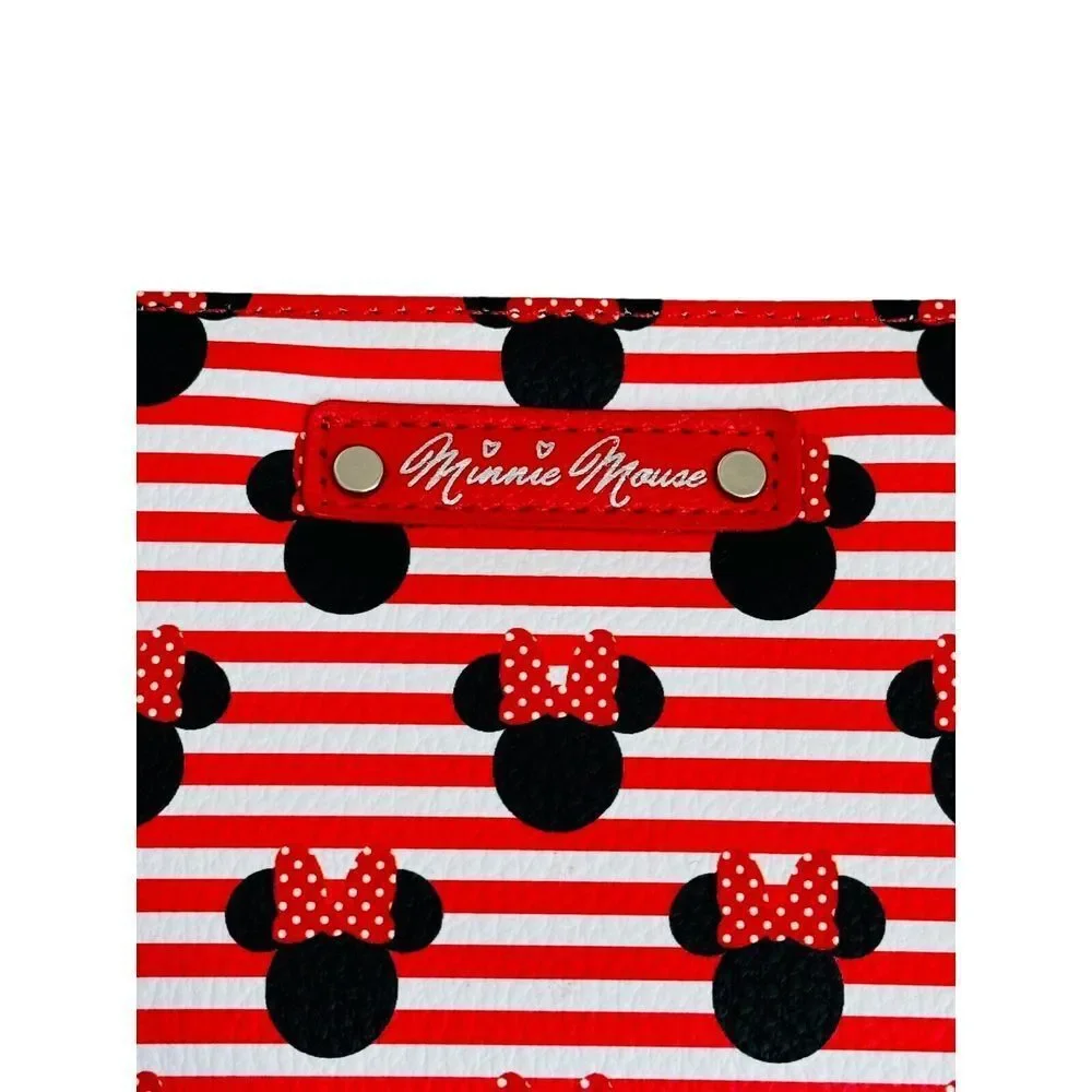 ALDI 2024 Women's Disney Mickey Mouse Red Wallet Outlines Wristlet Zip‎ Around